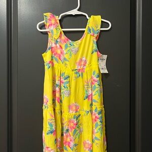 OshKosh B'gosh Yellow Pink Ruffled Tie Front Sundress